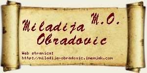Miladija Obradović vizit kartica